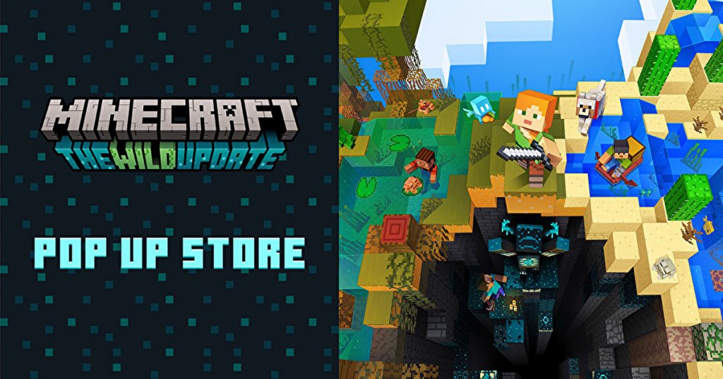 紀念新的荒野更新，「Minecraft POP UP STORE」將於7月22日（五）開始舉行！你也把購買特典「悅靈擋風外套」拿到手吧！